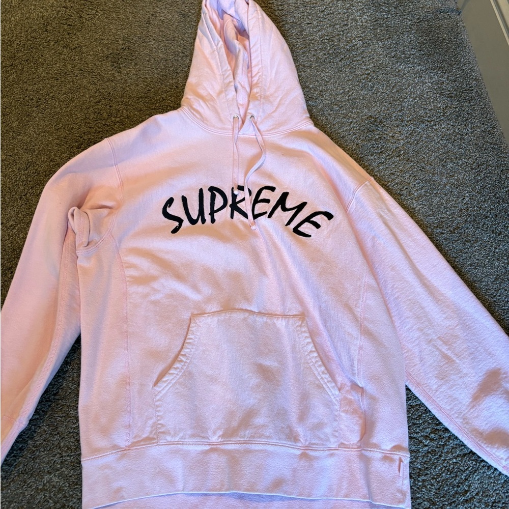 Supreme Light Pink Fleece Hoodie